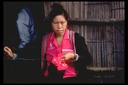 Hmong woman sewing, Thailand, 1986